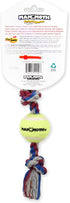 Mammoth Flossy Chews Color 3 Knot Tug with Mini Tennis Ball, Premium Cotton-Poly Dog Toy, Mini 11”