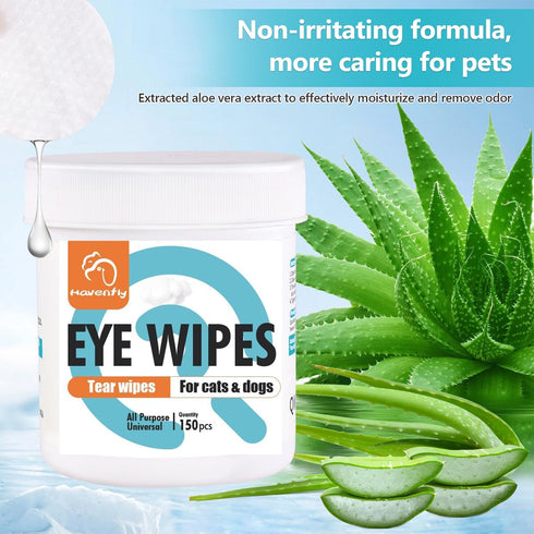 Pet Wipes for Cats & Dogs, Unscented Grooming Wipes for Eyes, Paws, Ears, Nose, 300 Pads Tear Stain Remover