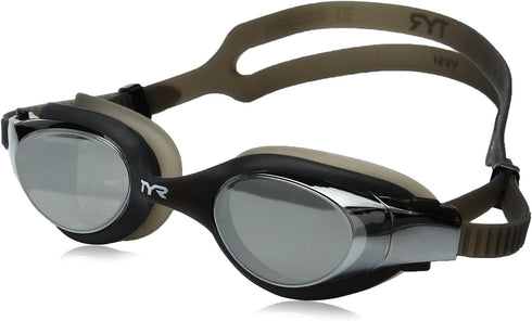 TYR Adult Vesi Mirrored and Non-Mirrored Swimming Goggles - Wide Peripheral Range, Anti Fog, No Leak