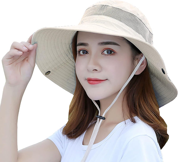 Outdoor Sun Hat, Bucket Hats for Women with Sun Protection, Mesh Quick-Dry Cap UPF 50+ (Adjustable Size)