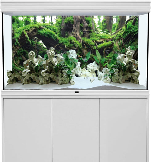 AWERT 48x24 inches Tree Branches Fish Tank Background - Green Algae River Bed & Lake Aquarium