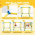 WooPetty 10 19.6" 10 Puppy Play Gym with Hanging Toys, Dog Jungle Gym PVC Frame with Interactive Enrichment Toys