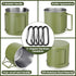 Zhehao 4 Pcs Camping Mugs, Stainless Steel Camping Cups with Folding Handles, Portable 12 oz for Outdoor Use