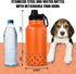 AGH Dog Water Bottle, 32oz Portable Dog Water Bottle with Detachable Bowl Food Feeding, Double Wall Vacuum Flask Stainless Steel Dog Travel Water Bottle for Walking and Hiking, Orange