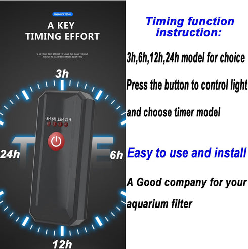 Mini 3W Timer Aquarium & UV-C Water Clean Light for Fish Tank