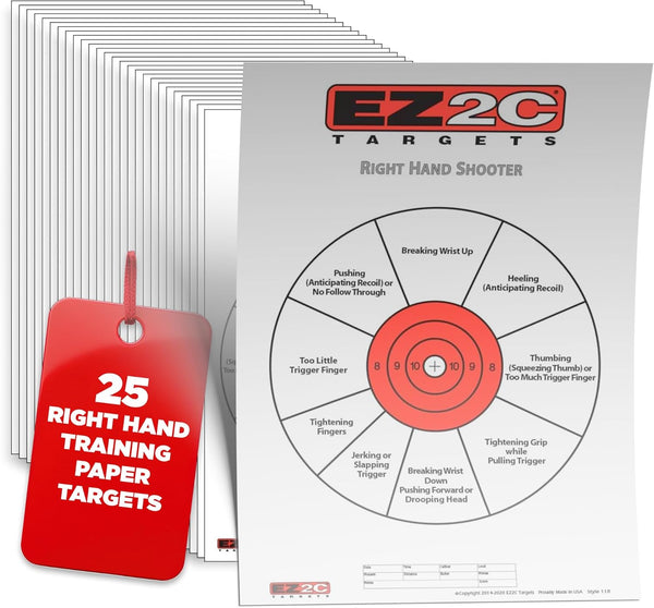 USA Made EZ2C Right Hand/Left Hand Shooting Range Diagnostic Training Paper Target