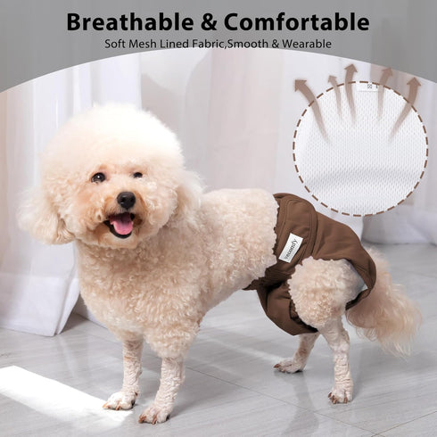 Dogs,(4 Pack) Vecomfy Reusable Female Dog Diapers for Small Easy Absorbent Puppy Diapers for Peeing,in Heat,Doggie