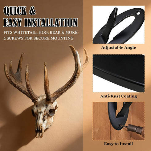 (1PCS) European Mount Skull Hanger, Skull Mount Hanger for Deer, Heavy Duty Euro Skull Mount for Hanging Deer Mule