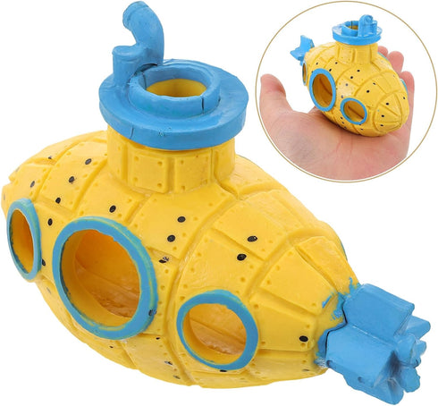 Cabilock Aquarium Ornament Submarine Fish Tank Decoration with Hidden Cave Shrimp Shelter and Fish Hideout for Breeding