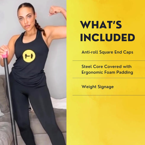HulkFit Total Body Workout Weighted Exercise Bar, Equipment for Mobility and Strength Training