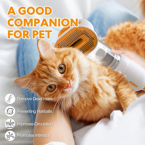 YoPoll Trimming 4 1 Cat Dog Grooming Vacuum Kit with Brush, Low-Noise Pet Hair Shedding Grooming for Indoor Cats Dogs