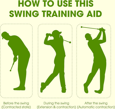Golf Swing Training Aid Trainer Club, Right-Handed Flexible Device for Indoor Practice, Strength Tempo Chipping Hitting