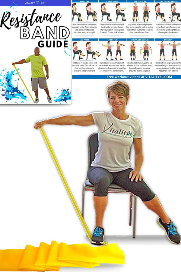 Resistance Band for Seniors - Light Resistance Exercise Band with Longer Length + Instruction Guide, Latex Free