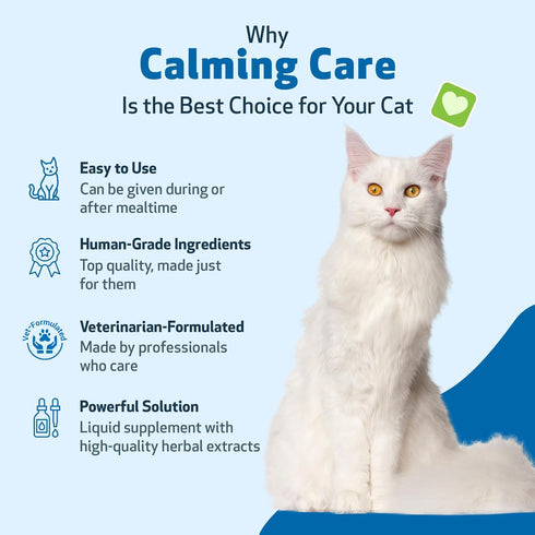 Pet Wellbeing Calming Care for Cats - Calm Support, Relaxed Nervous System, Emotional Balance - 2 oz (59 ml) Herbal