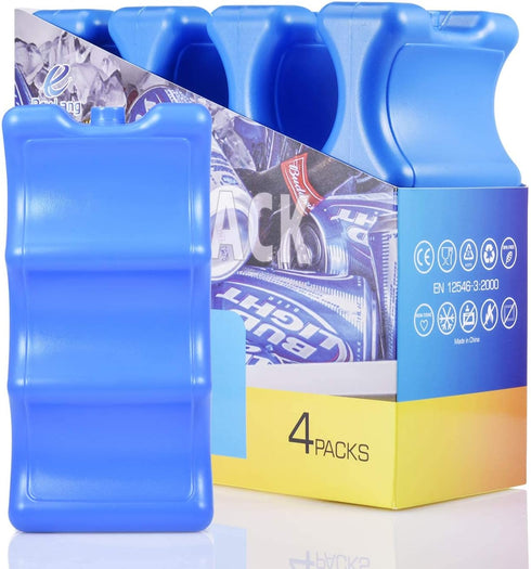 REV. LANG Packs Coolers(600g,Set 4) Cold Freezer Cool Ice Double Sided Contoured Reusable Long Lasting for Breast Milk
