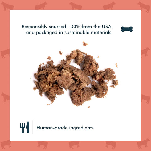 14oz King Lou Pets - Human Grade Raw Food for Dogs and Cats - Complete Meal for Pets - Freeze Dried Beef Recipe