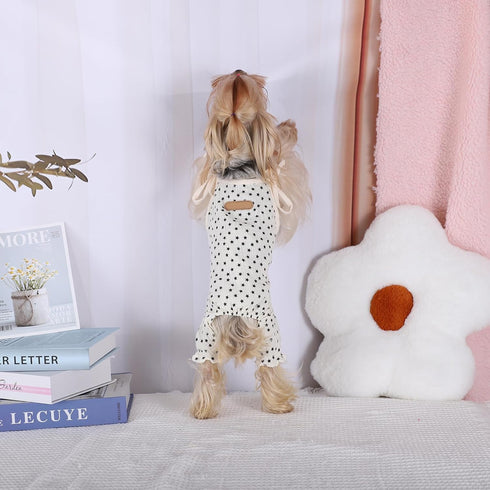 Dog Pajamas Summer Clothes for Small Dogs, Star Strap Puppy Onesie Pjs for Doggie, Beige, XL