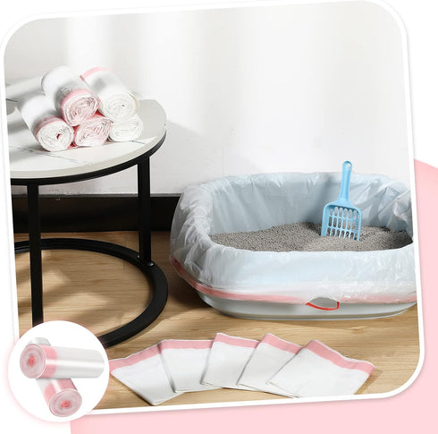 80 (36 18 Inch) Sabary Cat Litter Box Bags Jumbo Kitty Pan Liners with Drawstring Sturdy Hdpe Material for Cat Pet