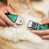 Dog Collar Seatbelt Buckle, Teal Ombre, 1.0 Inch Wide, Fits 15 to 26 Inches
