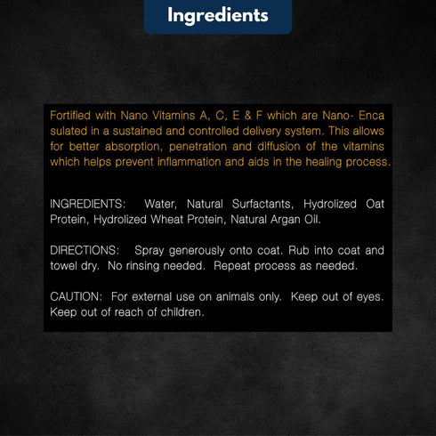 E3 Waterless Argan Oil Shampoo for Pets, 16oz - Vet Approved, No-Rinse Formula, Moisturizes with Nano Vitamins