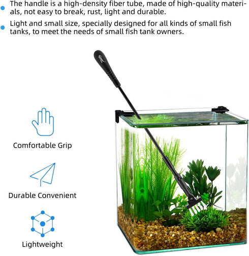 hygger Small Fish Tank Cleaner, Aquarium Cleaning Tools Kit with Handle, Seaweed Scraper, Sponge Brush