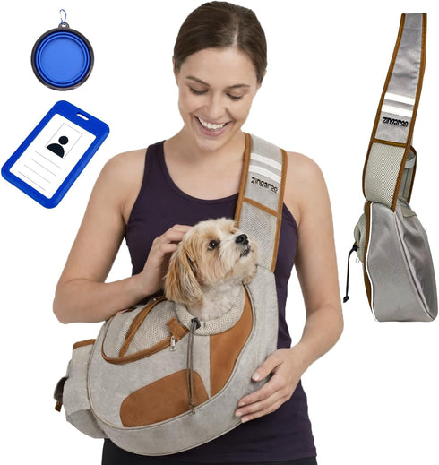 Zingaroo Hands-Free Sling Pet Carrier for Cats and Small Dogs up to 10lbs