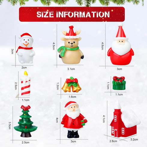 Soaoo 9 Pcs Christmas Aquarium Decoration Fish Tank Resin Ornaments Xmas Series Micro Landscaping Decor Christmas Tree Santa Snowman Bell Figurines for Table Desk Party Supplies by Soaoo