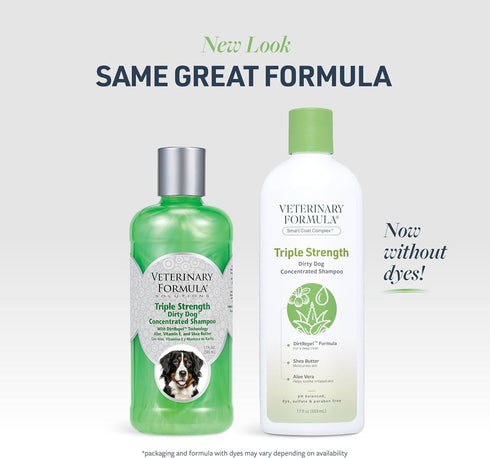 Veterinary Formula Smart Coat Complex Triple Strength Dirty Dog Shampoo - 17 Fl oz with DirtRepel Tech for Extra Dirty