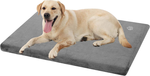 EMPSIGN Stylish Dog Bed Mat, Reversible Dog Crate Pad with Waterproof Linings, Removable Machine Washable Cover, Grey,