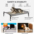 Veehoo Elevated Dog Bed, Medium Black Silver, Cooling Camping Raised Pet Bed with Slope Headrest, Washable, CWC2204