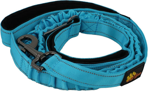 Heavy Duty Bungee Dog Leash 6 ft - 7.5 ft for Large and Medium Dogs, No Pull Reflective Tactical Leash (Blue)