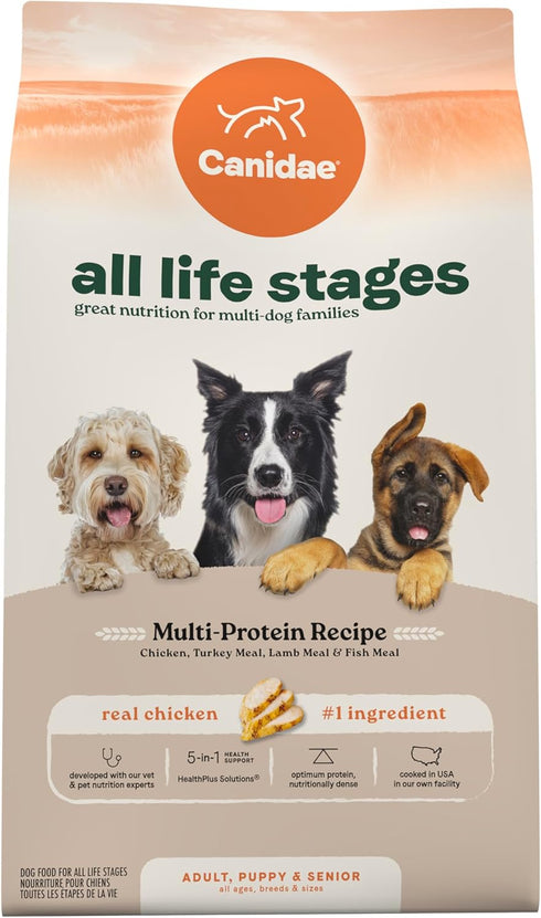 Canidae All Life Stages Multi-Protein Recipe with Chicken, Turkey, Lamb, and Fish – 5 lbs High Protein Dry Dog Food