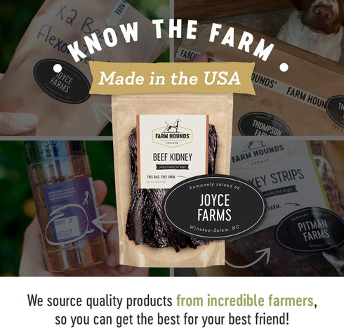 100% -4oz -2 Pack Farm Hounds - Beef Kidney - Premium Natural Beef Kidney Jerky For Dogs - Made From Humanely Raised