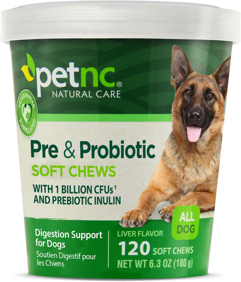 PetNC Natural Care Liver Flavor Pre & Probiotic Soft Chews for Dogs - 120 ct (Pack of 1) (Packaging may vary)