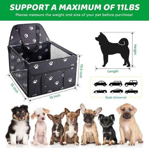 Small Dog Car Seats for Small Dogs - Upgrade Folding Pet Car Seat with PVC Frame Construction
