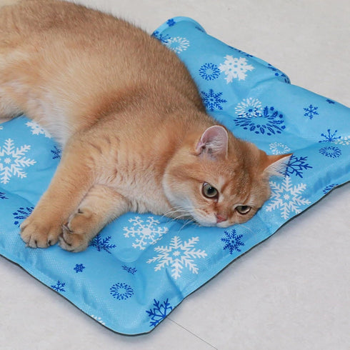 MeowAroma Summer 11.8 X15.7 Cooling Mat for Dogs and Cats, Foldable Gel Cooling Mat with Ice Crystal Powder, Blanket