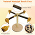 Finches Bird Stand Perch Toy Natural Wooden Parakeet Toys with Edible Chew Toy Interactive Spinning Toy Bird Cage