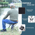 KOKSRY 13.8 Inch 1.32 lbs Portable Stool, High & Small Folding Chair, Telescopic Compact Foldable Stool with Carry Bag