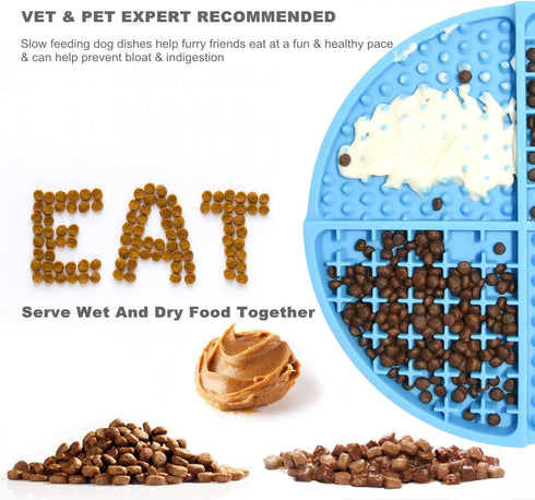 Bangp Licking Mat for Dogs and Cats, Heavy-Duty Puzzle Mat for Treats, Perfect for Yogurt or Peanut Butter (Blue)