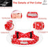 Valentine's Day Dog Collar with Bow Tie, Adjustable Pink Red Love Collar for Small Medium Large Boy & Girl Dogs, L-Neck