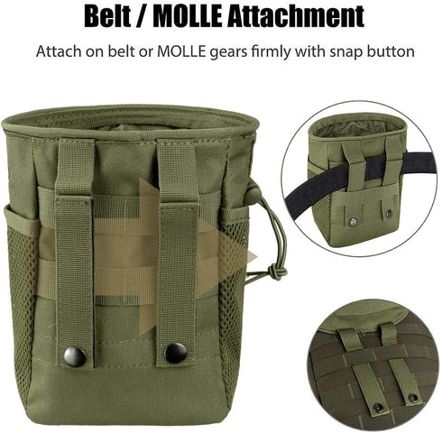 LIVANS Tactical Molle Dump Pouch - Adjustable Magazine Recovery Bag for Airsoft Paintball Hunting