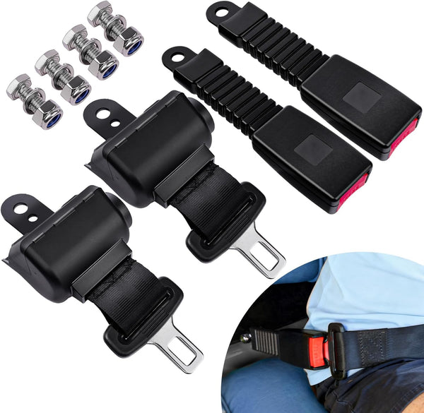 KyuerWK Golf Cart Seat Belts, Retractable Universal Seat Belt Kit, Fits Club Car,