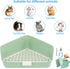 Dmnnlp 10" 10" 7" Large Rabbit Litter Box x x with Broom & Grooming Kit, Low-Entry Corner Toilet Pan for Potty Training