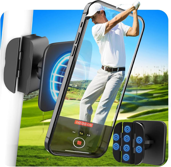 Magnetic Golf Cart Phone Holder, Upgraded Eagle Claw Design for Round Bars