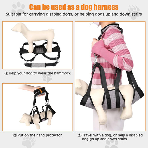 Ownpets Pet Grooming Hammock with Carabiners, Breathable Pet Grooming Harness Sling for Grooming & Nail Trimming