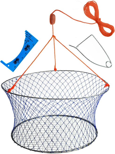 Palmyth Wire Grid Bottom Crab Nets Two Ring Crab Kit with Harness