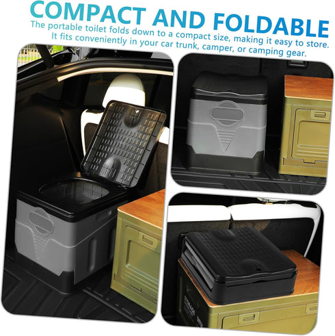 Cabilock Compact Folding Toilet for Travel - Portable Outdoor Potty