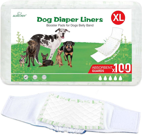 Dog Diaper Liners 100ct, Super Leak Proof and Absorption Disposable Dog Diaper