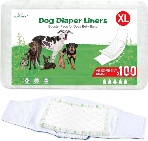 Dog Diaper Liners 100ct, Super Leak Proof and Absorption Disposable Dog Diaper
