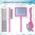 Werduoland Gently Grooming Slicker Brush with Coated Tips for Long-Haired Dogs-Ergonomic Wooden Handle, Long Pins